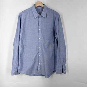 Muji Mens Blue Chambray Long Sleeve Button Down Shirt Size M AC20O25S EU8